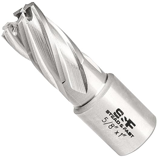 S&F STEAD & FAST Annular Cutter, 5/8" Diameter x 1" Depth of Cut for Magnetic Drill Press