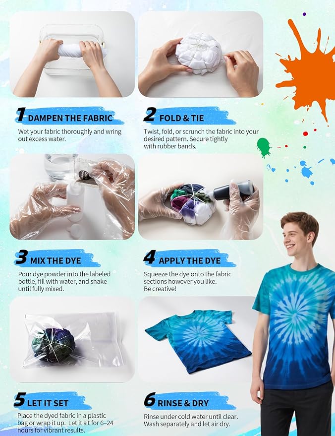 Tie Dye Kit - 7 Blue Shades Tie Dye Kits - Image 6