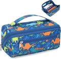 Large Pencil Case for Boys, Durable Pencil Pouch for School, Wide Opening Soft by BrainyBees