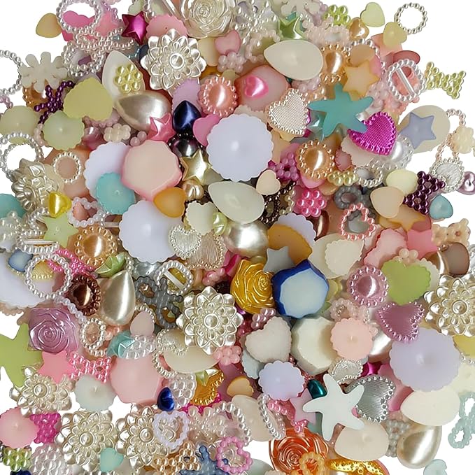 Chenkou Craft Random 100g/lot 4-20mm Half Round Imitation Pearls Seastar Bow by ChenkouCraft