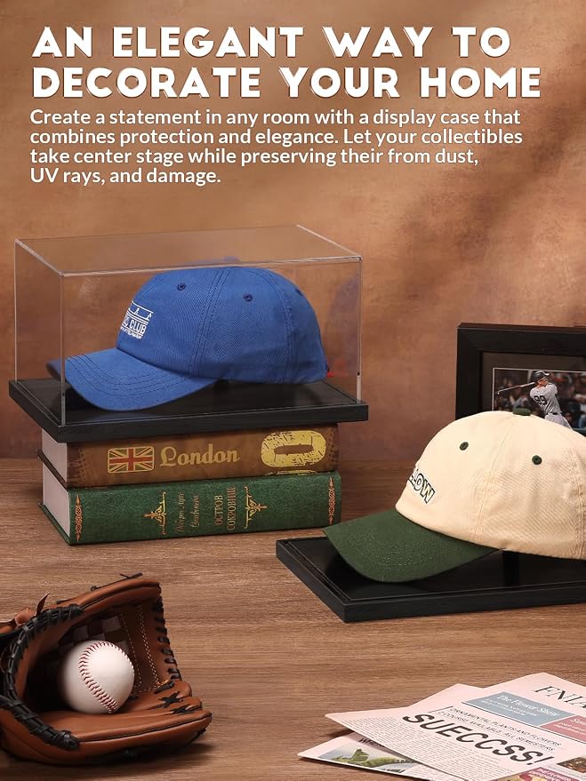 JupDec Hat Display Case, UV Protection Signed Hat Transparent Showcase - Image 8