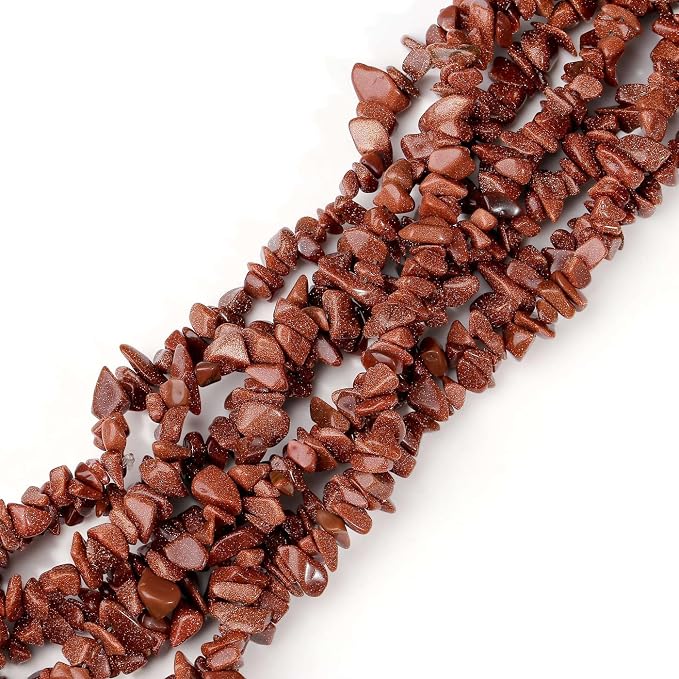 LAIDANLA Gold Sandstone 400pcs Natural Chip Stone Beads 5-8mm Healing Crystal - Image 2