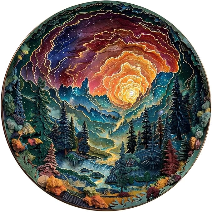 Wooden Puzzles for Adults, 3D Cave Sky Wooden Puzzles 200 Pieces, Unique Animal by Jollitot