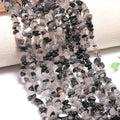200 Pcs Black Rutilated Quartz Chip Beads by DQJRJTJewelryMakingCraftsSupplies