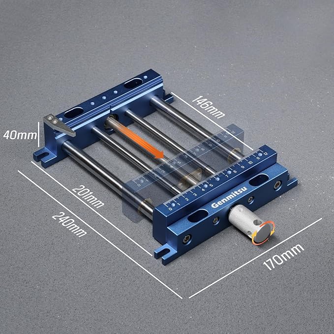 Upgrade Aluminum Bench Vise Clamp, High-Precision CNC Router Clamp for Unique Shaped Woodworking & Metalworking Milling Project, Size 9.4" x 6.6" x 1.6", Clamping Range 0-5.7"