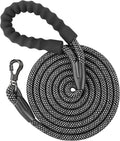 NTR 15FT Heavy Duty Dog Leash, Long Leash with Swivel Lockable Hook,Reflective Threads and Comfortable Handle,Dog Lead for Walking,Hunting,Camping for Medium and Large Dogs