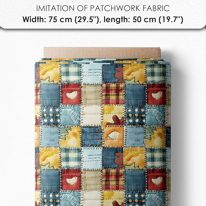 Patchwork Dinosaur Cotton Fabric Panel – 6 Designs + Bonus Sheet 29.5×19.6 inch - Image 7