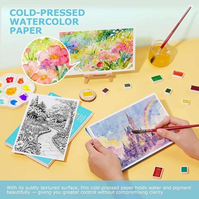 Pacocoast 5.5"x8.5" Small Watercolor Sketchbook, 30 Sheets of 140lb/300gsm - Image 4
