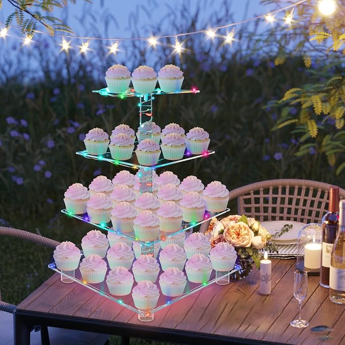YestBuy 4-Tier Acrylic Cupcake Stand - Image 6