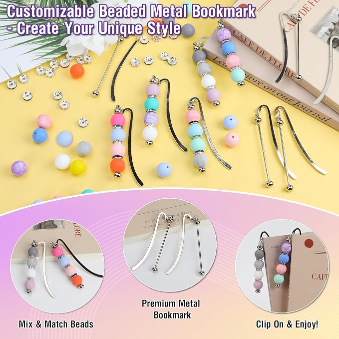 Sandure 162pcs DIY Beadable Metal Bookmarks Craft Kit - Image 4