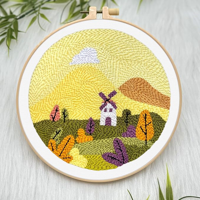 ERKOON Punch Needle Kit Adults Beginners, DIY Easy Landscapes Embroidery Set - Image 4