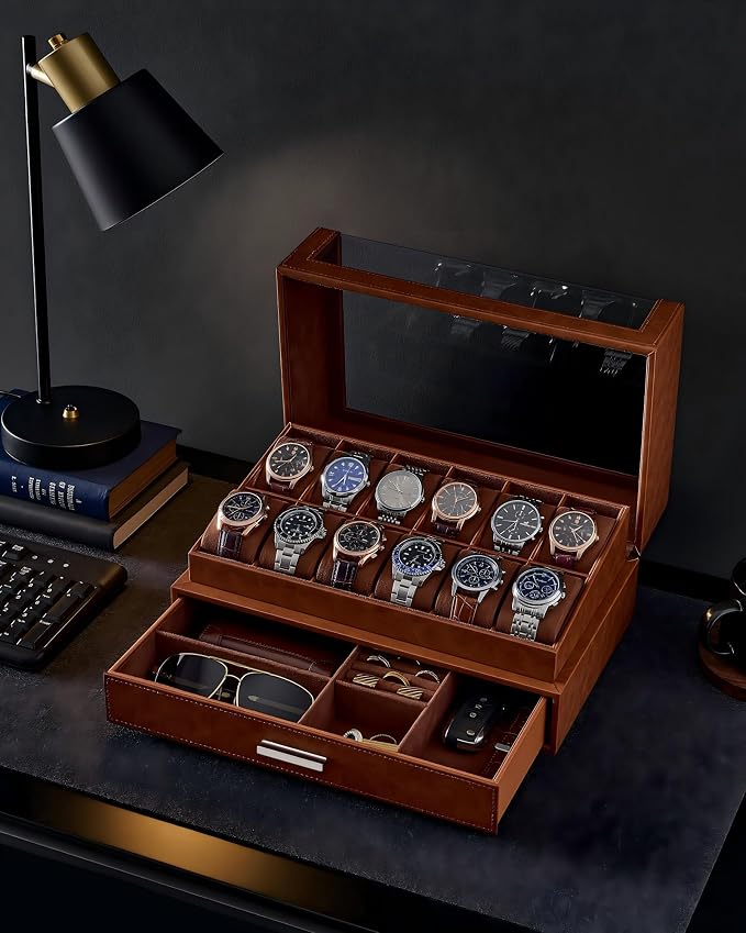 ProCase Watch Box for Men, 12 Slots Watch Display Holder - Image 2
