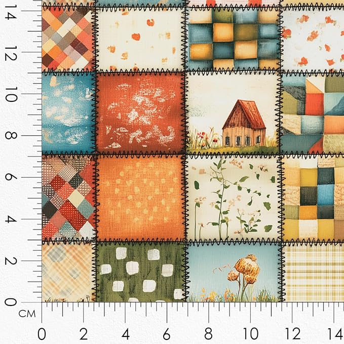 Patchwork Fabric Panel with Windmill Designs – 100% Cotton Satin, 6 Printed - Image 8
