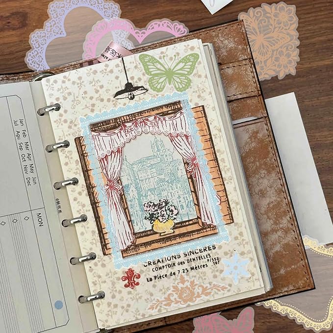130 Pcs Lace Scrapbook Stickers - Image 7