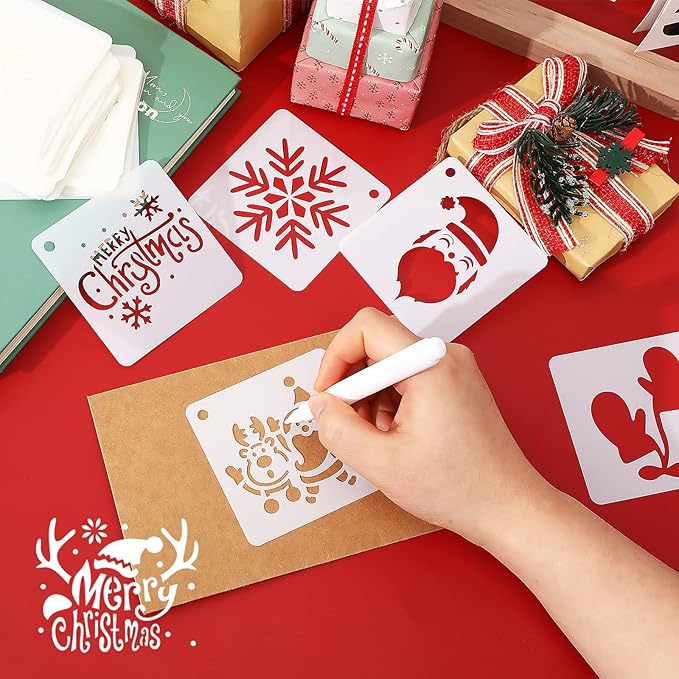 Augshy 56 Pack Christmas Dot Painting Templates Stencils DIY Christmas Pattern - Image 3