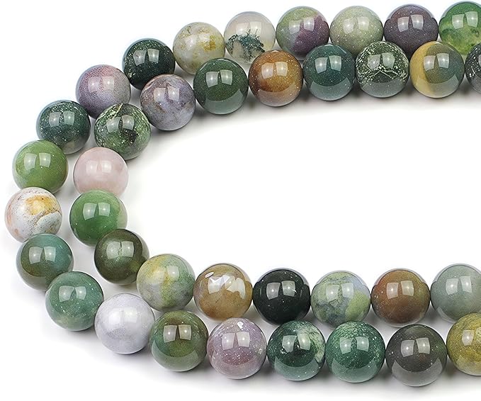 MJDCB AAA Natural Round India Agate Stone Beads Onyx Loose Beads by MJDCB