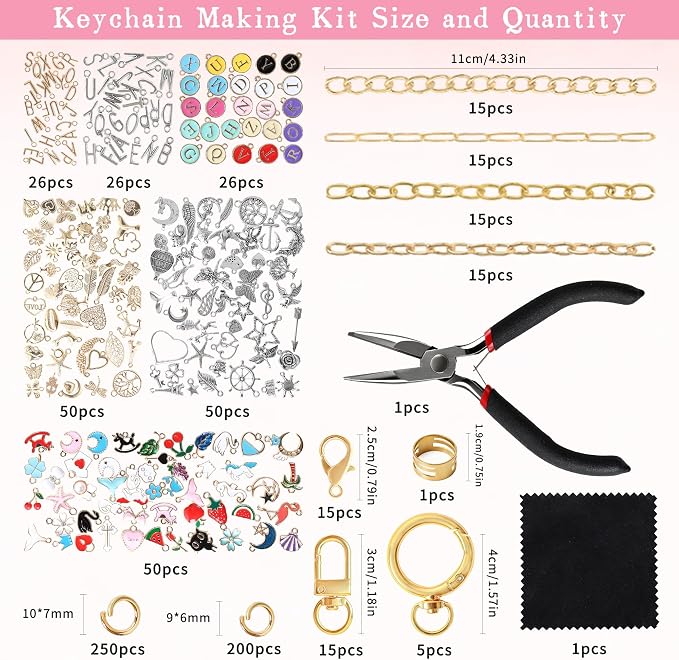 SUTROMA 776pcs Lip Gloss Keychain Making Kit - Image 2