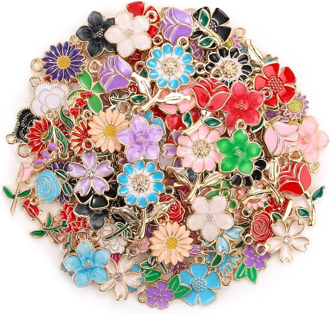 Mckanti 150Pcs 75 Pairs Spring Flower Charms by Mckanti