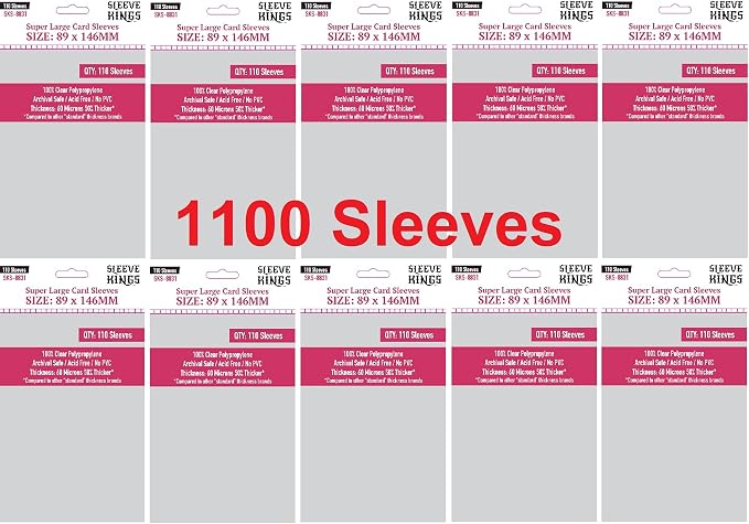 Sleeve Kings Super Large Card Sleeves 89 X 146 mm by SleeveKings