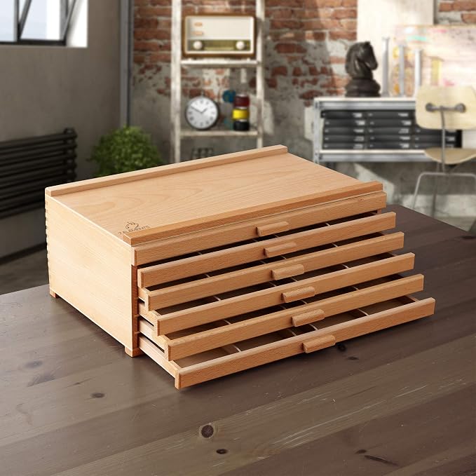 7 Elements 12 Drawer Wooden Artist Storage Supply Box - Image 2