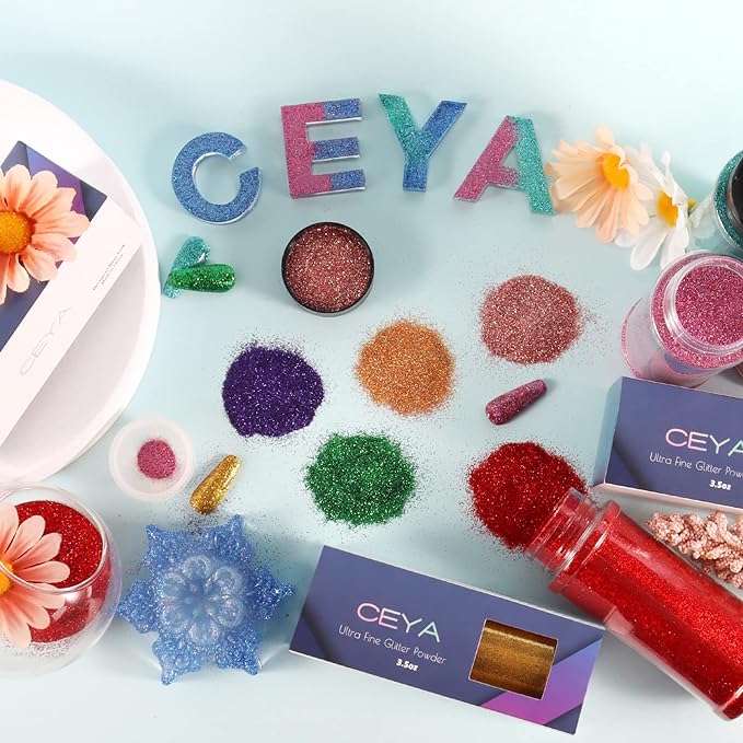 Ceya 3.8oz/ 110g Holographic Ultra Fine Glitter Powder Laser Light Green - Image 6