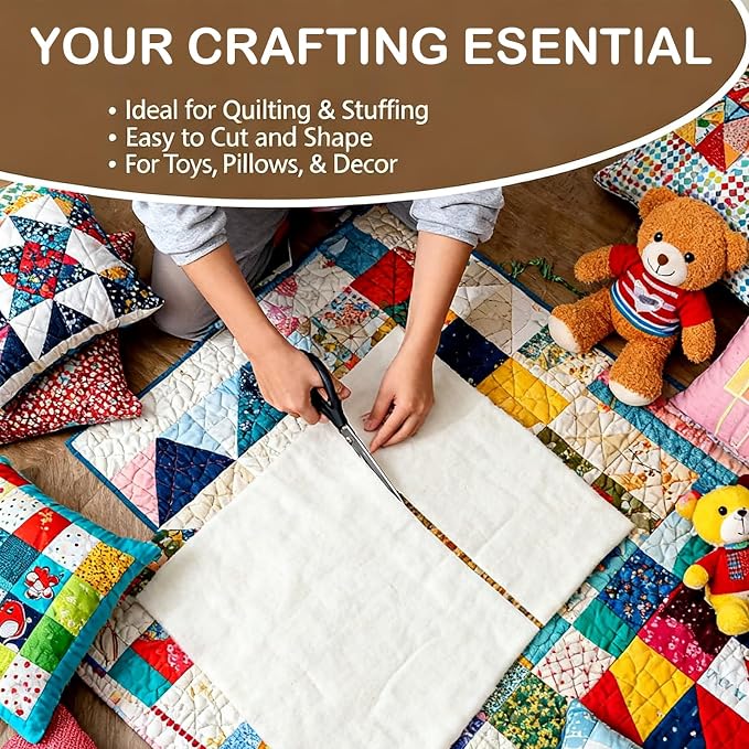 Natural Cotton Batting for Quilting Sewing Crafting & DIY Projects, Batting for - Image 6