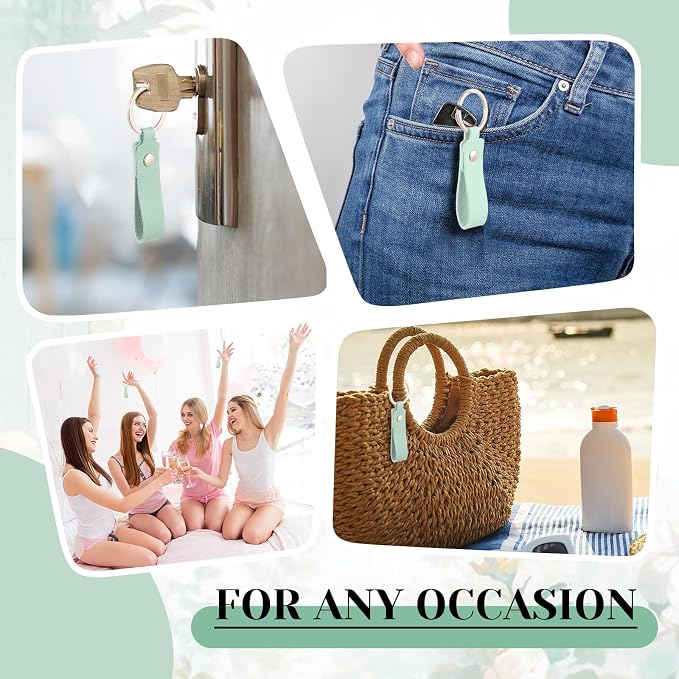 Wavyknot 50 Pcs PU Leather Keychain Blanks Bulk Laser Engraving Blanks Keychain - Image 5