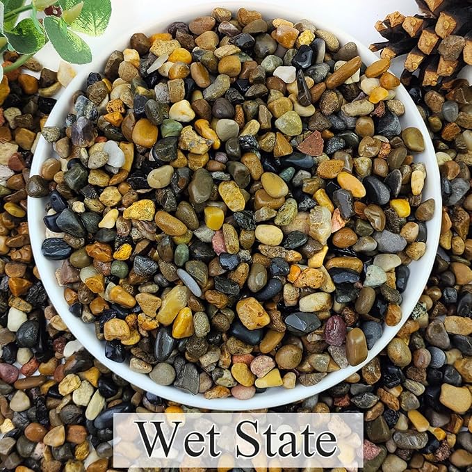 YISZM 10lbs Natural River Rocks, 1/4" Aquarium Gravel Small Rocks - Image 2