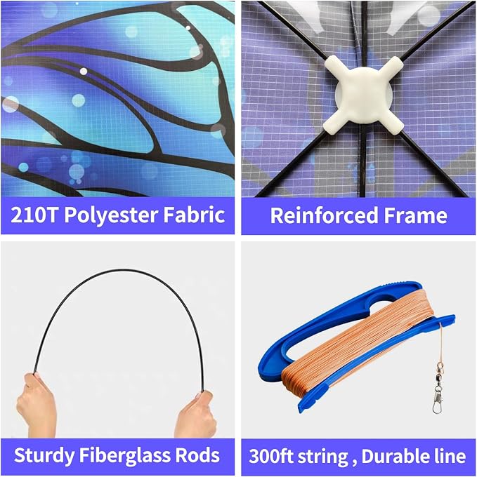 Butterfly Kites for Kids and Adults, 300ft String Handle Included - Image 3