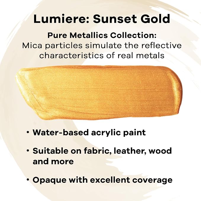 Jacquard Lumiere 8oz Fabric Paint Sunset Gold - Image 2