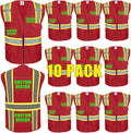 BeautyWill Custom Safety Vest Customized Logo Class 2 High Visibility Reflective Vest with Pockets Construction workwear