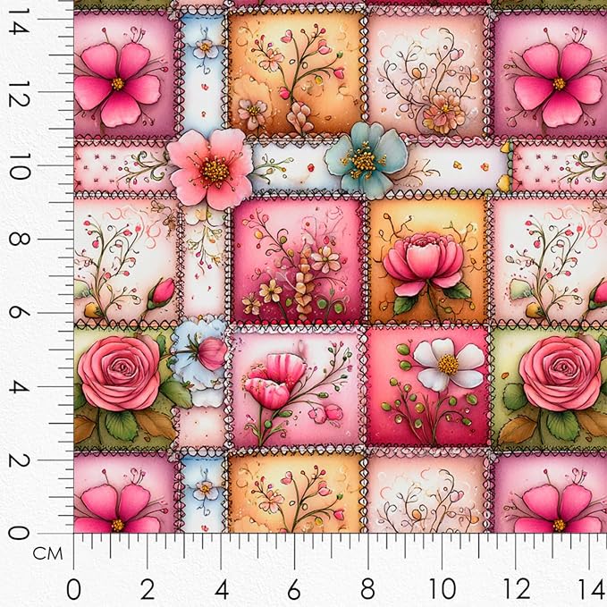 ‍ Pink Fairy Patchwork Cotton Fabric Panel – 6 Designs + Bonus Patchwork Sheet - Image 8