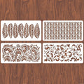 INFUNLY 4pcs Floral Wall Stencil Fern Pattern Reusable Stencil by INFUNLY