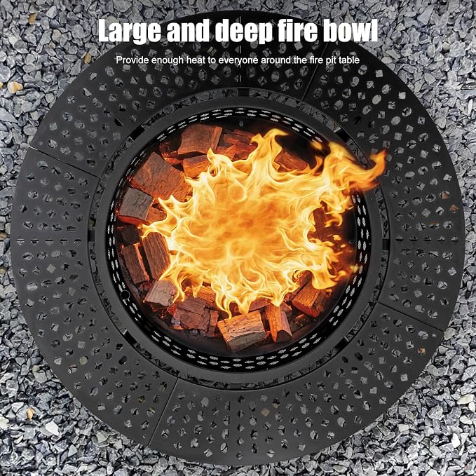OutVue 47 Inch Fire Pit with 2 Grills, Wood Burning Fire Pits - Image 5