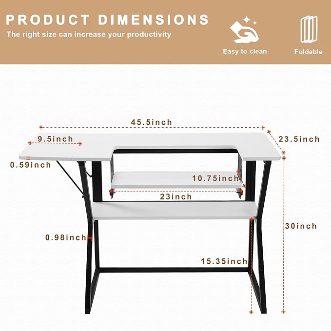 Vividwood Sewing Table, Large Sewing Machine Table - Image 3