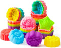R HORSE 42 Pack Silicone Molds Cupcake 2 Inch Mini Size Multi Flower-Shaped by RHORSE