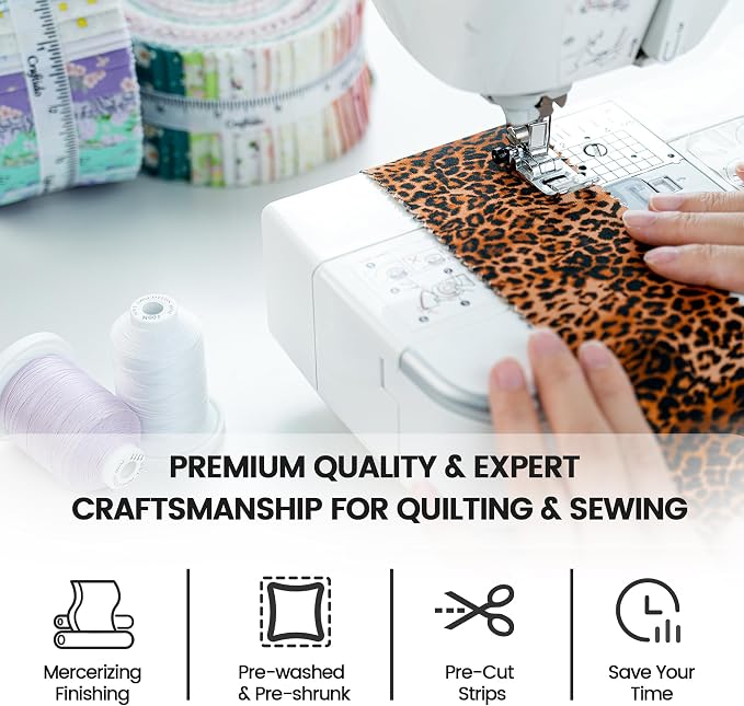 Craftido-20 Options-100% Cotton Jelly Roll Fabric Precut Strips - Image 7