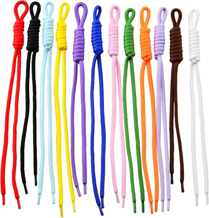 KJML DIY Paracord Keychain 12pcs Paracord Rope Keychain Braided Cord Rope Bag by KJMLDIY