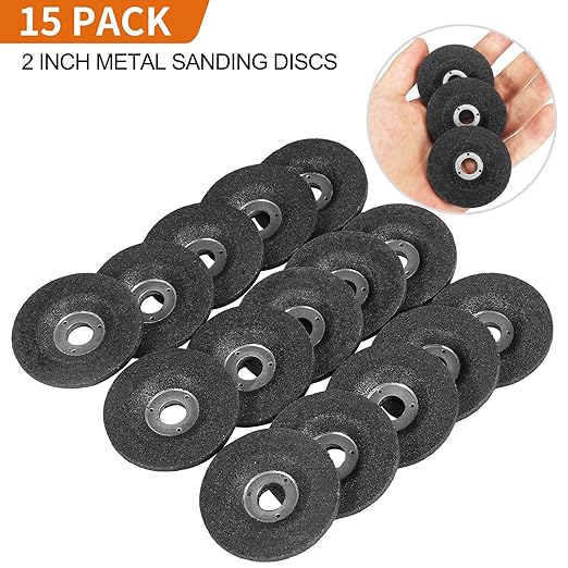 Die Grinder Grinding Wheel,2 inch Angle Grinder Disc 15 Pack with 3/8" Arbor Hole for Metal Drill Rotary Tool