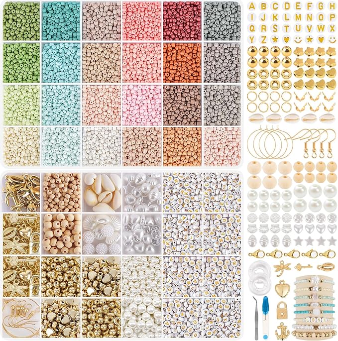 TEXGIZRLY 3mm Seed Bead for Bracelets Friendship Bracelet Making Kit | 24 by TEXGIZRLY