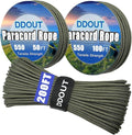 Paracord Nylon Rope Army Green 200ft with 7-Strand Core, 10 Colors and 50/100/200 ft, Type III Parachute Cord 4mm for Camping, Survival, Hiking, DIY, Crafting, Outdoor Utility Rope
