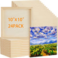 Barydat 24 Pcs Wood Panels for Painting 10'' x 10'' Unfinished Wood Canvas by home