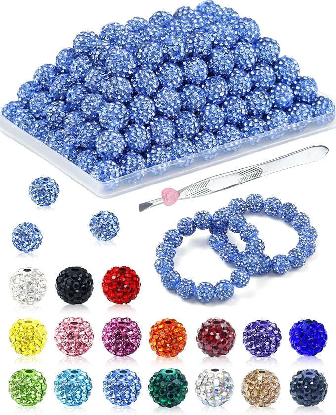120PCS FIVEIZERO Light Sky Blue Rhinestone Beads by FIVEIZERO