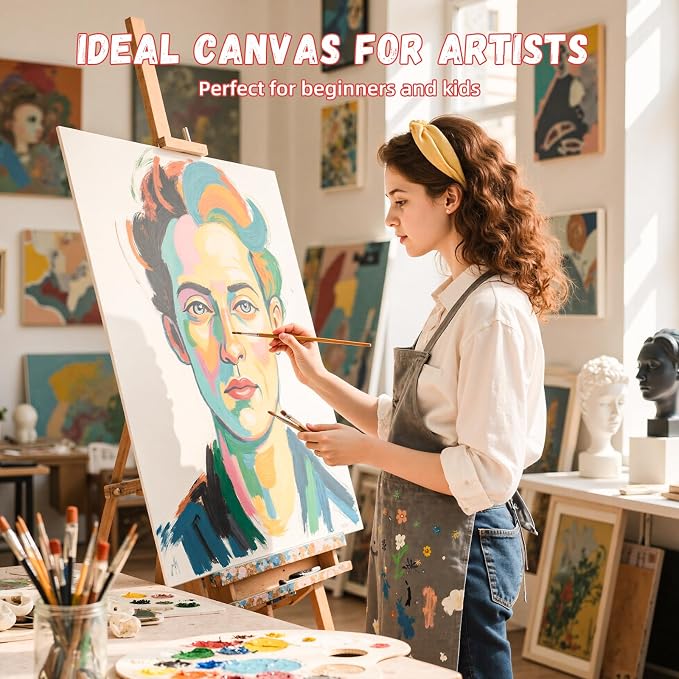 Simetufy 18x24inch 12Pcs Large Flat Canvas Boards Panels - Image 6