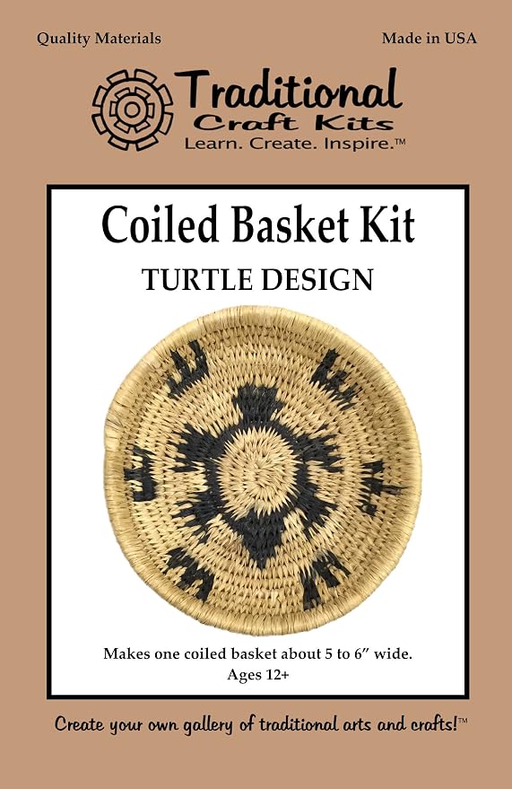 Traditional Craft Kits Coiled Basket Weaving Kit Turtle Design Tray Project | by TraditionalCraftKits