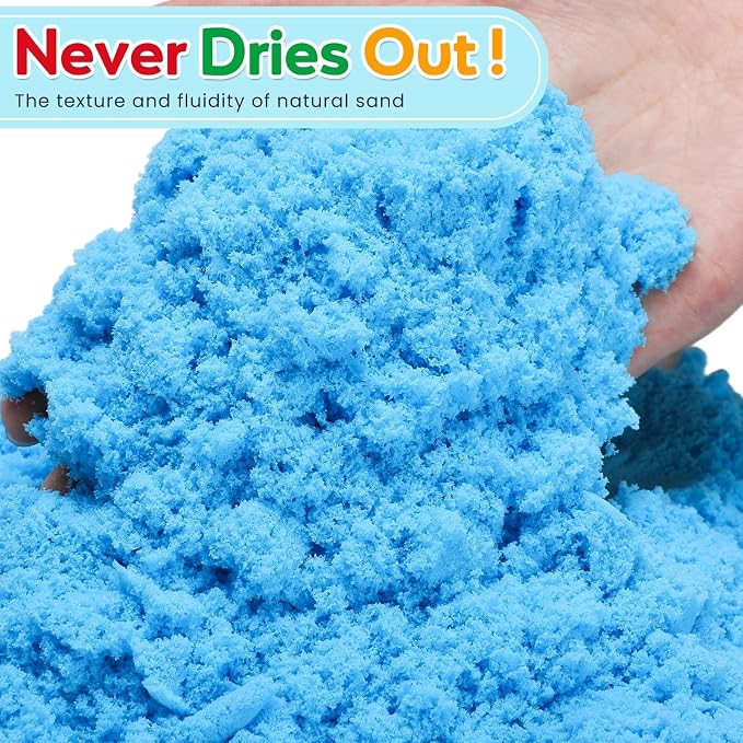 FURWEY 26.6lbs Play Sand, Mixed Packaging of 6-Color Sensory Sand, Suitable - Image 3