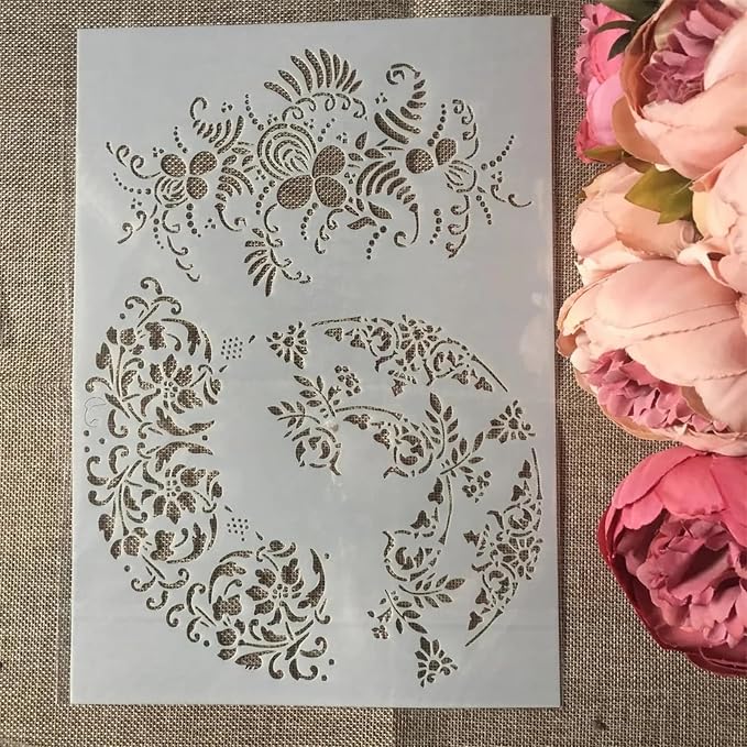 TIAMECH A4 Reusable Flower Lace Stencil - Image 4