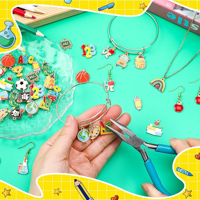 MARFOREVER Back to School Charms, First Day of School Enamel Pencil Book - Image 4