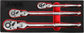 ARES 42028 - Flex Head Ratchet Set - 3-Piece 72-Tooth Ratchet - Premium Chrome Vanadium Steel Construction & Chrome Plated Finish - 72-Tooth Quick Release Reversible Design with 5 Degree Swing
