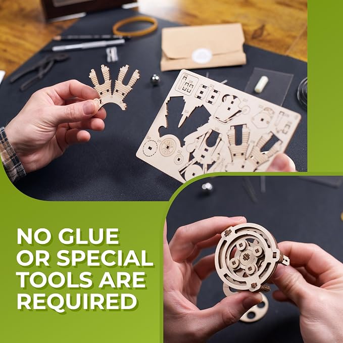 UGEARS Engine Clock 3D Wooden Puzzles - Image 6